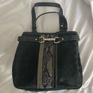Like New Blk Coach C print Snakeskin satchel